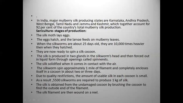 PROSPECTS OF SERICULTURE IN INDIA