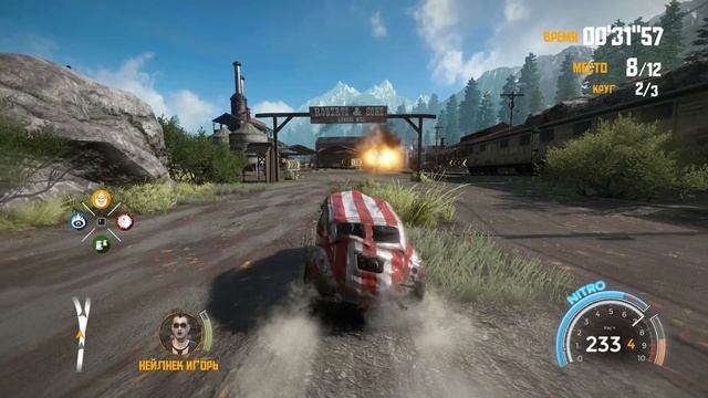 Бешеные гонки по лесной тропе #flatout #2025