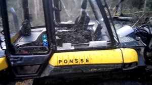 Работа форвардера в тяжёлых условиях.