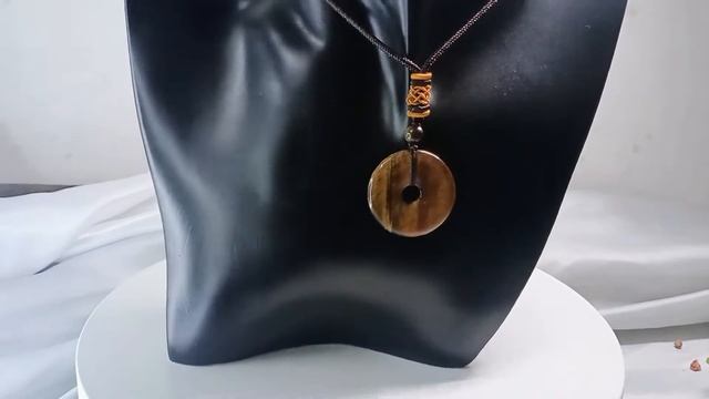 Circle Donut Crystals Necklace 30mm HC113