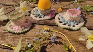 4 часть Подставка для яиц крючком Корзинка/чаша