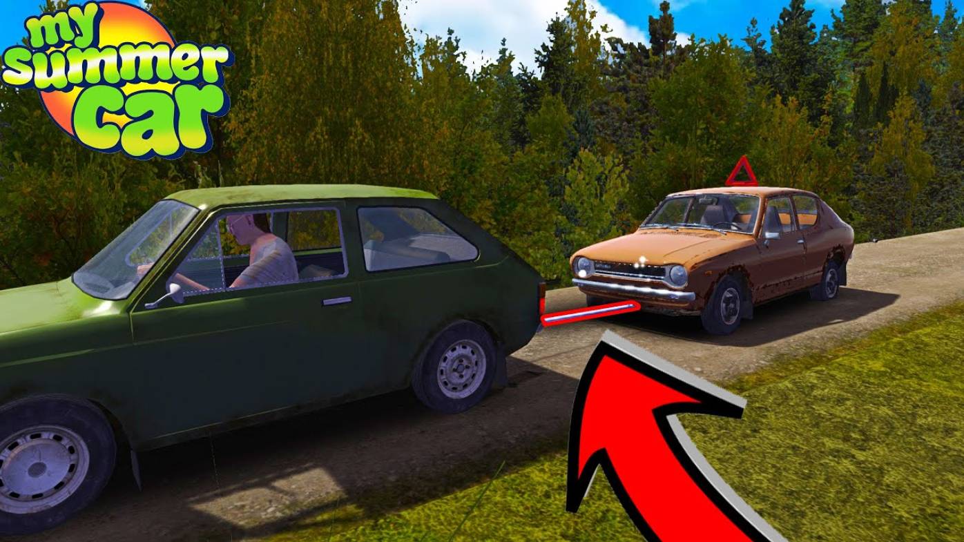 СПАСЕНИЕ САТСУМЫ - БУКСИРОВАЛ ЗЕЛЕНЫЙ АВТОМОБИЛЬ КУЗЕНА - My Summer Car смотреть онлайн