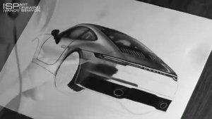Как нарисовать ПОРШЕ 911 - PORSCHE 911 (992) / Рисунок автомобиля карандашами / ISP DRAWING