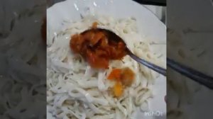 Лапша с поджаркой из сейтана( постного мяса) с овощами. (360p)