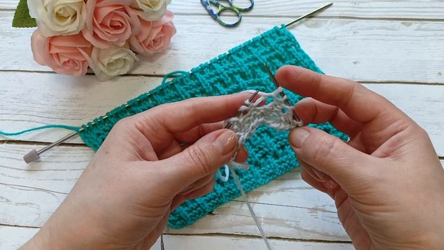 Красивый узор спицами. смотреть онлайн