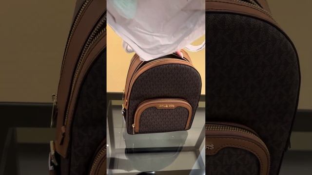 Распаковка MICHAEL KORS Jaycee Medium Logo Backpack (brown)