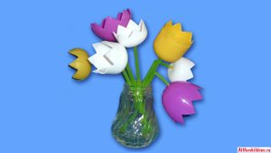 Тюльпаны из киндер-сюрпризов