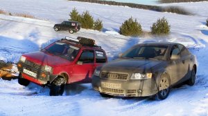 СМЕЛЫЙ СПОР! Дерзкая Ока на грязевой против Audi A4 Quattro на бездорожье.