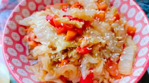 ЖАРЕНАЯ ПЕКИНСКАЯ КАПУСТА С ОВОЩАМИ