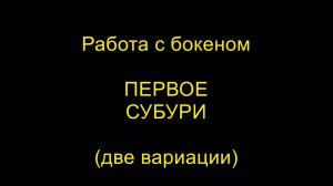 Работа с бокеном. ПЕРВОЕ СУБУРИ (две вариации). Айкидо "Борей"