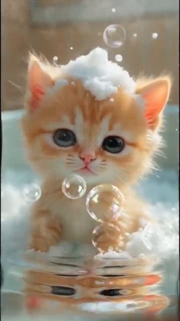 it’s bath day! Do you also sing in the shower?#kitten #cat #cute #funny смотреть онлайн