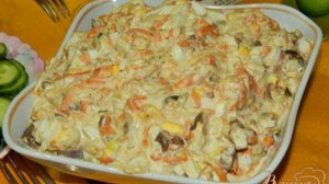 Салат с куриной печенью