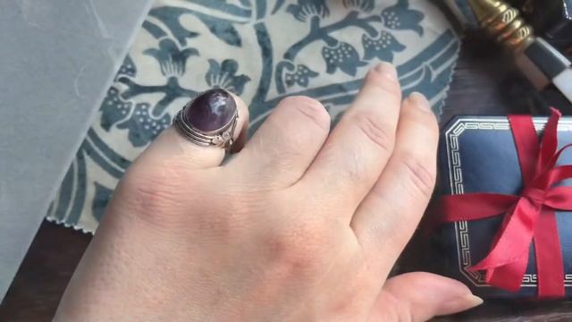 Vintage amethyst silver ring, boho statement ring, big stone unusual jewellery, anniversary jewelry