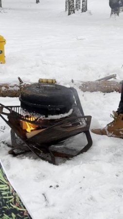 Зимний лес КОПТИЛЬНЯ  #forest  #bushcraft  #hike  #cooking