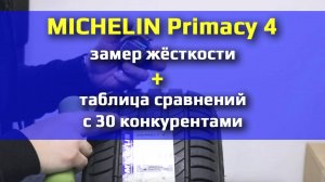 MICHELIN PRIMACY 4 – замер жёсткости летних шин + таблица с конкурентами