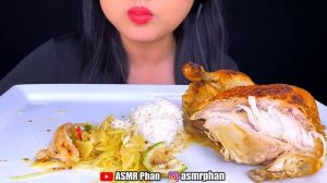 ASMR WHOLE CHICKEN & SPICY PAPAYA BAMBOO SALAD (Eating Sounds) | MUKBANG | ASMR Phan