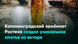 Калининградский комбинат Ростеха создал уникальное платье из янтаря