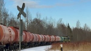 Тепловоз ТЭМ2-5609 на перегоне Сытке и Вайвара