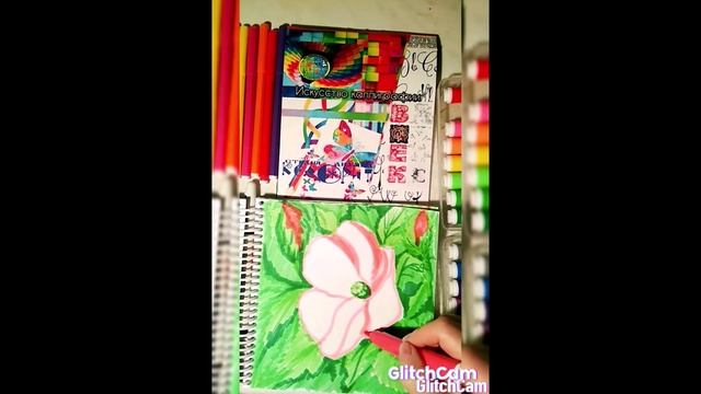 Lesson,ROZA,of yellou fon, tulip ,poppies зарисовки цветы