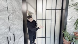 Раздвижная перегородка в стиле лофт | Матовое стекло в интерьере | Краснодар