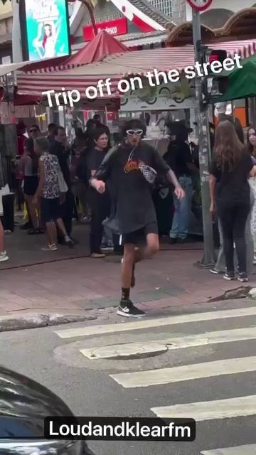 Crazy trip off on the streets