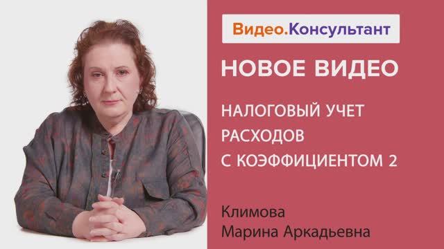 Видеоанонс лекции М.А. Климовой "Налоговый учет расходов с коэффициентом 2"