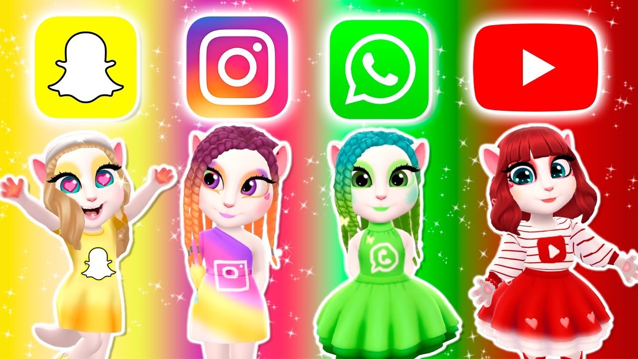 📹 My talking Angela 2 | Social Media Youtube, SnapChat, Whatsapp, Instagram   new update | cosplay смотреть онлайн