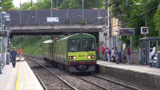 DMU 29117  EMU 8605 with new pantograph  Raheny 18-6-2015