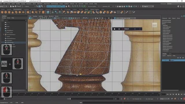 Autodesk Maya 2024 modeling EP 5_topology modeling in Maya tutorial  how to create chess set in May