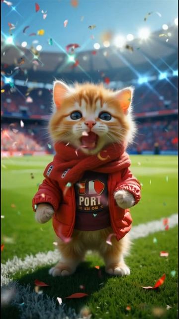 ⚽️ Ole Ole Ole Ole!! #cat #cute #funny #fun #footballl #ole #fan #fans #cat singingcat смотреть онлайн