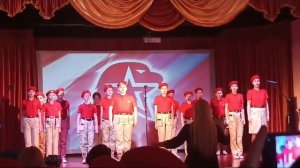 6А юнармейский класс на мероприятии "Закрытие месячника". Песня "Держава"