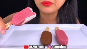 ASMR MAGNUM PINK RUBY ICE CREAM CHOCOLATE ICE CREAM MINI'S (PINK CHOCOLATE) Crunchy Eating Sounds