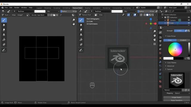 How to use stencil image on blender | Blender 2.9 texture painting stencil #blender #b3d #blender2.