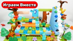 Развивающий конструктор для детей ! Строим вместе и играем в горки с шариками ! Видео для детей 🟢