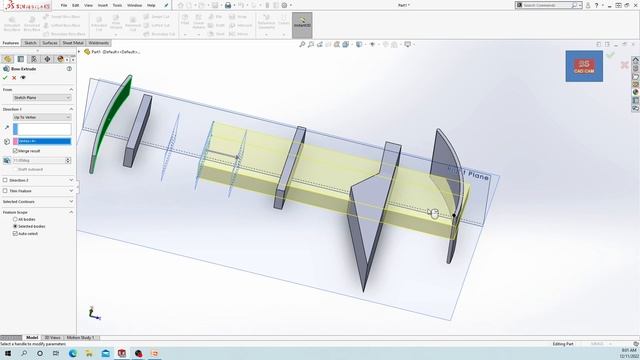 #18 extrude command in solidworks