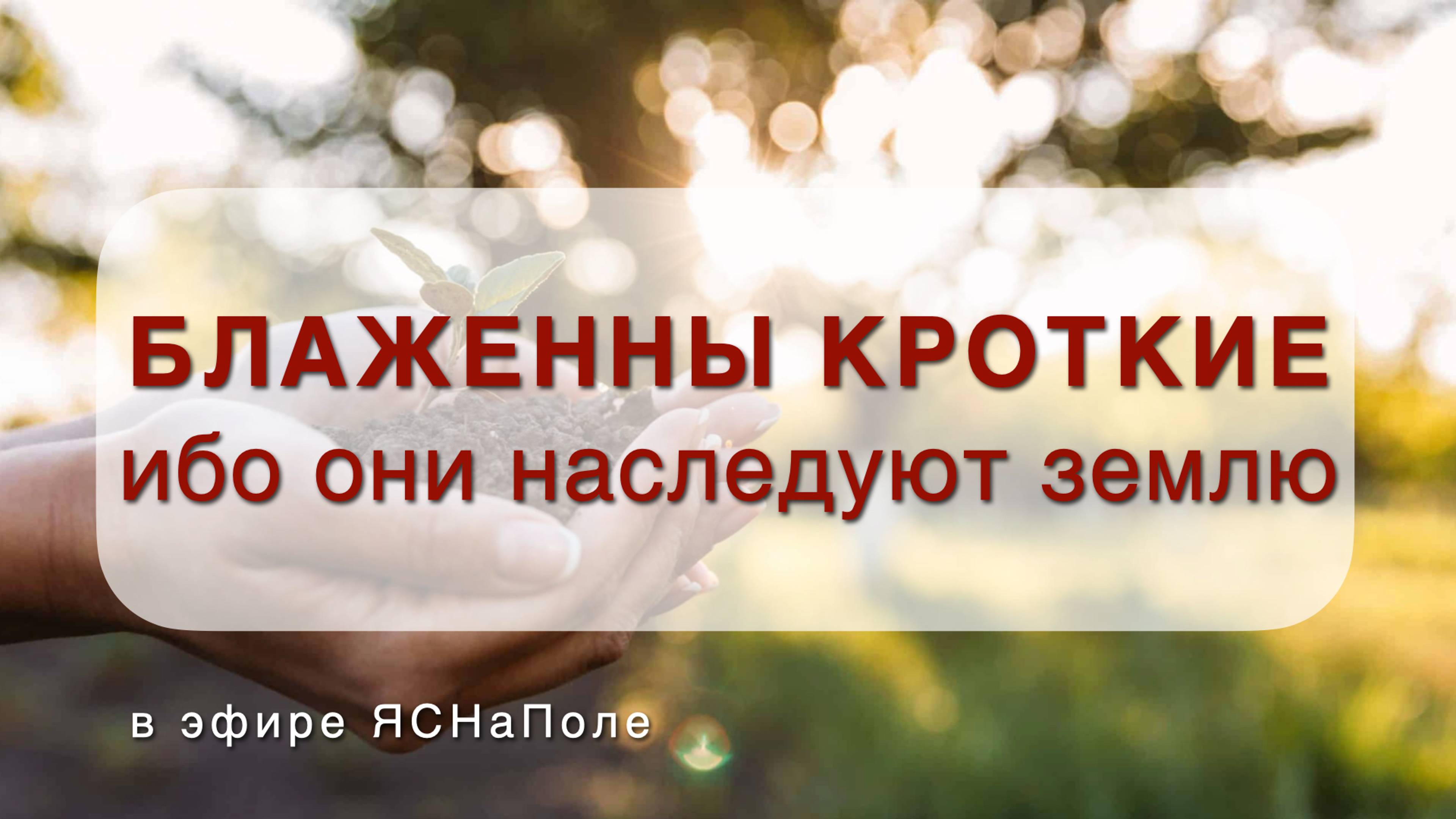 Блаженны кроткие, ибо они наследуют землю 06.09.2023