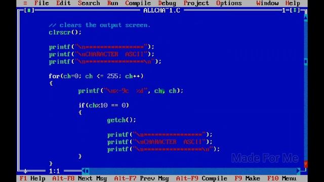 5 Convert All Characters into ASCII in C | Char to ASCII in C | C Programs for Beginners Made For M