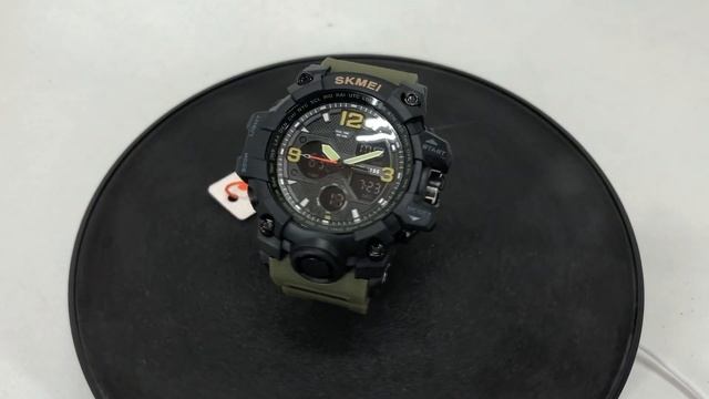 Відео огляд  Годинник наручний чоловічий SKMEI 1155BAG, годинник тактичний протиударний