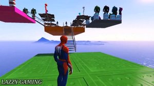 GTA 5 Epic Ragdoll SpiderMan VS hulk funny moment jump/fail (euphoriaphysics)