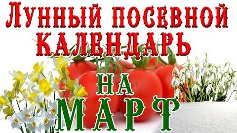 ЛУННЫЙ ПОСЕВНОЙ КАЛЕНДАРЬ на МАРТ / LUNAR SOWING CALENDAR for MARCH