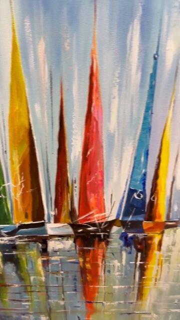 Картины маслом на холсте «Яхты» 60х100. Цена 32.000 рублей. смотреть онлайн