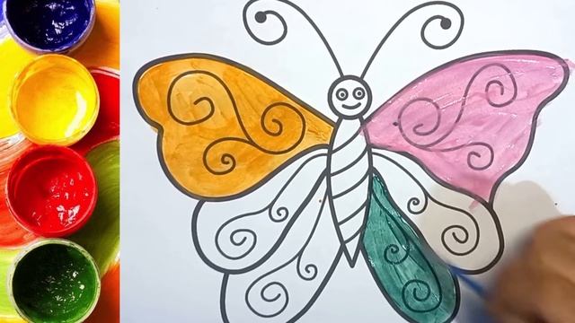 Bolalar uchun kapalak rasm chizish | Сурет салу көбелек | How to draw butterfly | Drawing for kids смотреть онлайн