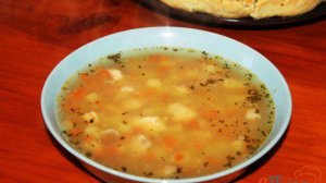 Суп с булгуром и красной рыбой