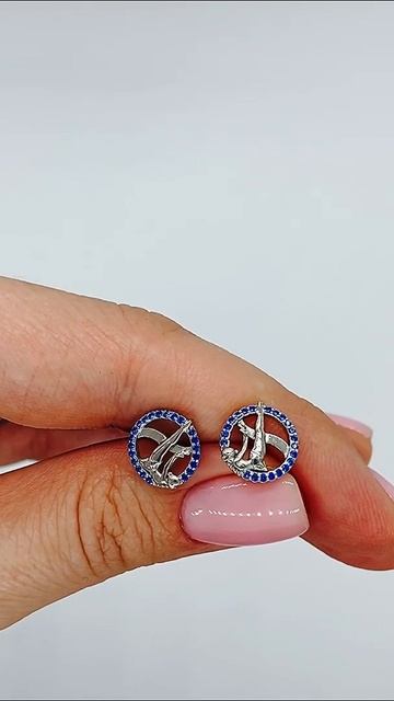 Серьги гимнастика с камнями