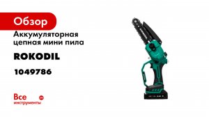 Аккумуляторная цепная мини пила Rokodil Cutter Pro, 6, 2 АКБ, электропила для дачи и сада 1049786