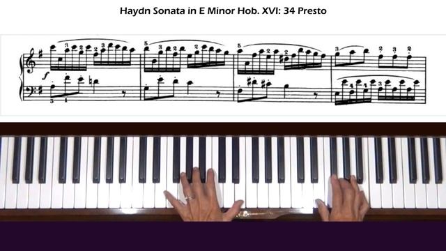 Haydn Keyboard Sonata in E Minor Hob XVI: 34 Piano Tutorial Part 2 смотреть онлайн