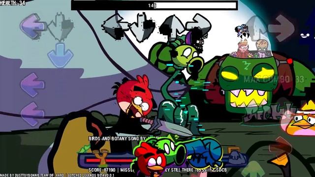 FNF vs Glitched Angry Birds & Peashooter - Birds & Botany (FNF Glitched Legends) смотреть онлайн