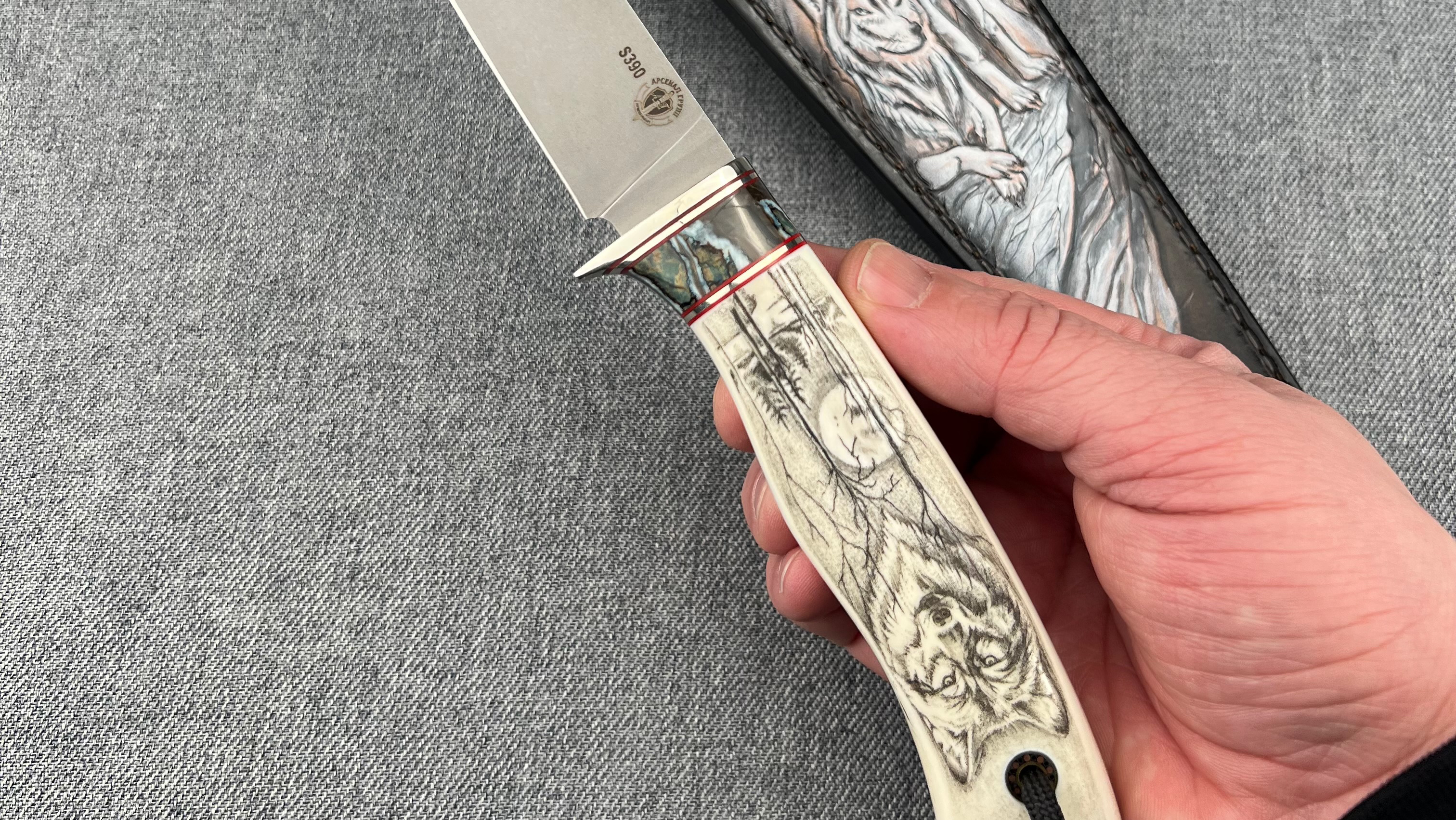 Авторский нож Волк из стали Bohler S390 смотреть онлайн