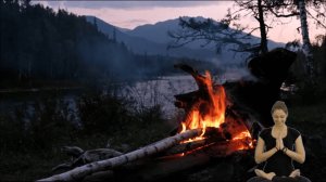 Расслабляющие звуки природы для сна и отдыха. Вечерние звуки, шум костра