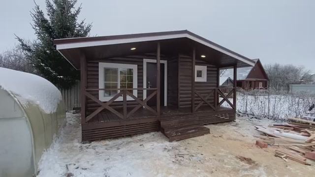 Обзор бани 6*4,7м с помывочной смотреть онлайн